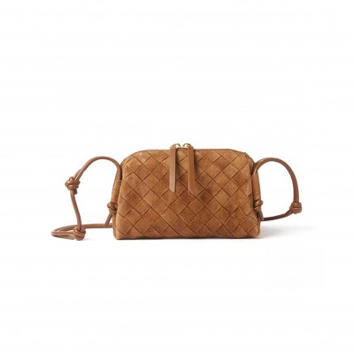 BOTTEGA VENETA SUEDE SHOULDER BAG 794258 (18.5*11.5*8.5cm)